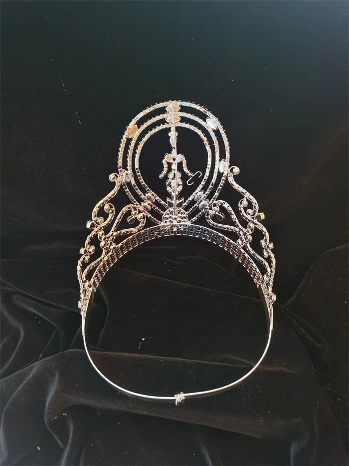 Wholesale Miss World Beauty Pageant Crown Custom Silver Tiaras And Crowns in Crystals