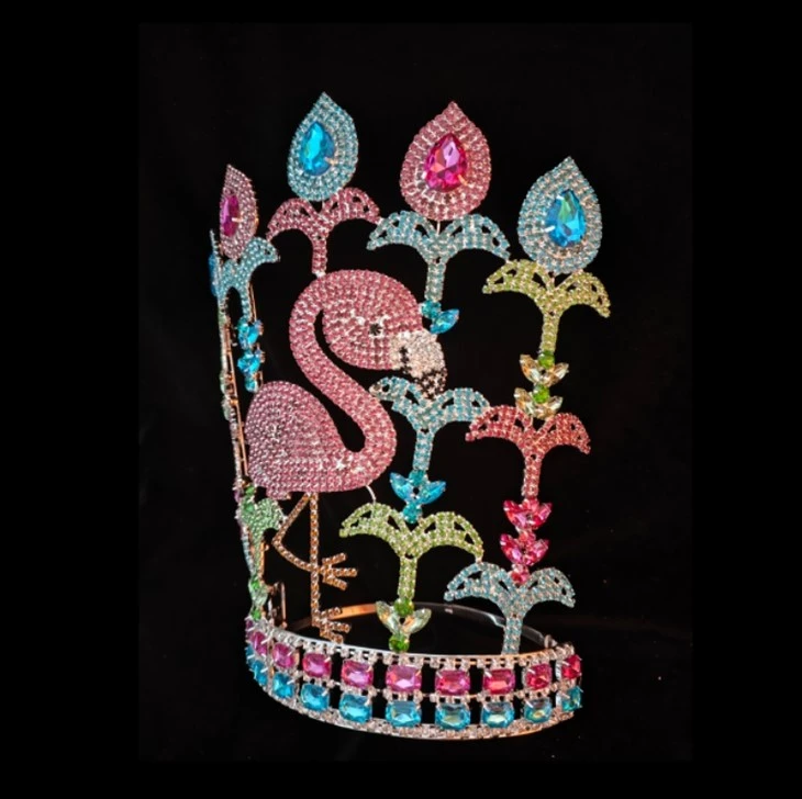 Bird Theme Pageant Rhinestone Big Crown Tall Pageant Large Crowns