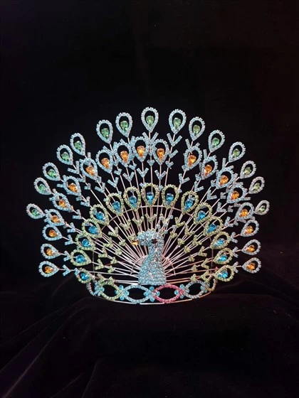 Vlastní drahokamu Crystal Sun Shape Tiara Velkoobchod Sněhulák Design koruna